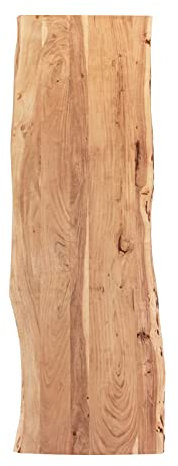 SAM Tischplatte 180x60 cm Toni, Holzplatte Akazienholz massiv + naturfarben + lackiert, Baumkanten-Platte für Heimwerker, Arbeitsplatten, Tische & Fensterbretter