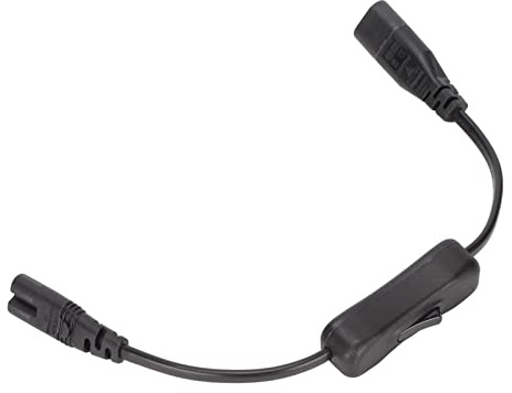 Stromverlängerungskabel, IEC 320 C8 auf IEC 320 C7 Kabel Stecker auf Buchse Stromverlängerungskabel mit Schalter für Schreibtischlampe 2,5 A 250 V 1500 W 0,98 Fuß