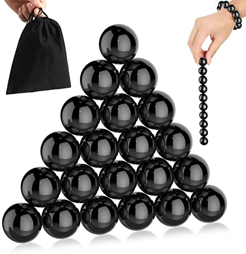 YISHIDANY 21Pcs Magnet Black Ball Fidget Toy, DIY Hematite Stones Toys for Adults, Science Kit for Anxiety Relief, Magnetic Rattle Snake Birthday Easter Gift Egg Filler Stuffer Party Favors