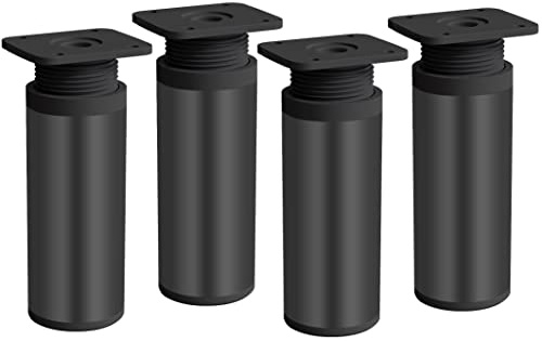 Möbelfüße Höhenverstellbar 4 Stück Tischbeine 100mm aus Aluminium Verstellbare füße 0-20mm Möbel Füsse für Schränke, Kommode, Sofa