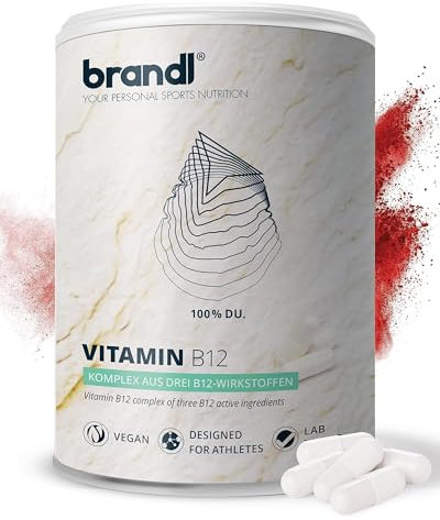 Vitamin B12 hochdosiert | Vegan & Abgefüllt in DE by brandl® | 500 µg Vitamin B12 Komplex aus 3 Aktivformen | 120 Kapseln