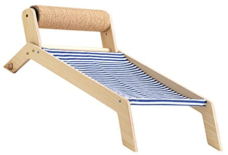 Cat Beach Bed, Cat Beach Chair Summer Burr Elevata capacità Portante Resistenza allo Scivolamento Tutte Le Stagioni per Interni Ed Esterni (Letto a rotelle in sisal da Spiaggia)