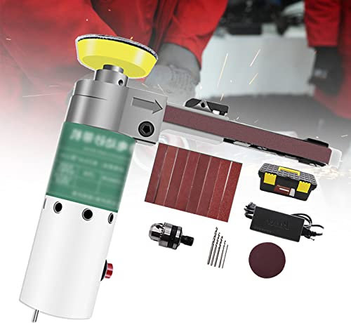 JORAsa Präzisions-Bandschleifer, pneumatischer Bandschleifer, Motor aus reinem Kupfer, Kantenschärfer mit 9-teiligem Schleifband für Möbel, Holz, Glas, Metall (Größe: (PC-Gehäuse))
