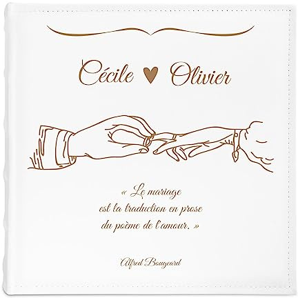 Maverton Album Photo mariage à 500 photos avec personnalisation sur la couverture - Livre Photos pour couple - cadeau mariage - anniversaire de rencontre - album photo pochette - Cadeau Noel - maries