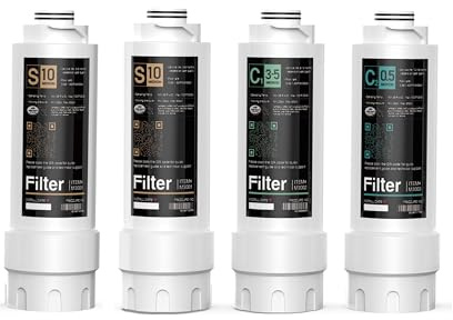 Frizzlife SKP-HF ersättningshussatser (4-pack) med filterpatroner inuti för SK99 och SP99 under diskbänken vattenfiltersystem