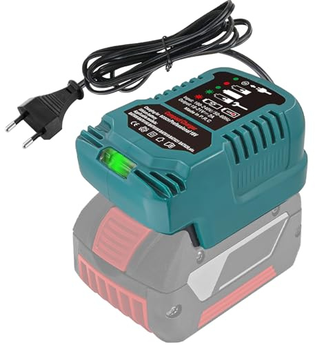 TPDL Caricatore per Bosch Professional 18 V System batteria GBA con indicatore LED – Caricatore rapido compatibile con Bosch 18 Volt BAT607 BAT614 BAT614G BAT622 BAT609 BAT618