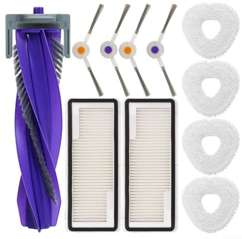 URPIZY Kit di Accessori di Ricambio Compatibile con aspirapolvere per Narwal per Freo X Ultra, J4, J4 Lite, 1 Spazzola a Rullo Centrale, 4 Panni, 2 filtri, 4 spazzole Laterali