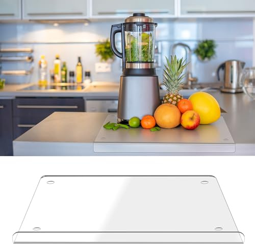 Zocipro Acryl Schneidebrett, Cutting Board, 40 x 30 cm Großes Schneidbrett Rutschfest mit Lippe, Schneidebrett Glas Alternativen Küchenbrett Durchsichtig, Geschenk Küche Küchenutensilien