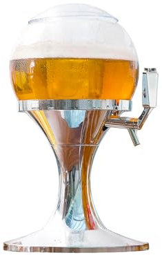 Spillatore Birra Refrigerato – Dispensador para bebidas de 3,5 l, apto para fiestas y eventos, con compartimento para hielo, de acrílico, 24 x 24 x 42 cm, plateado