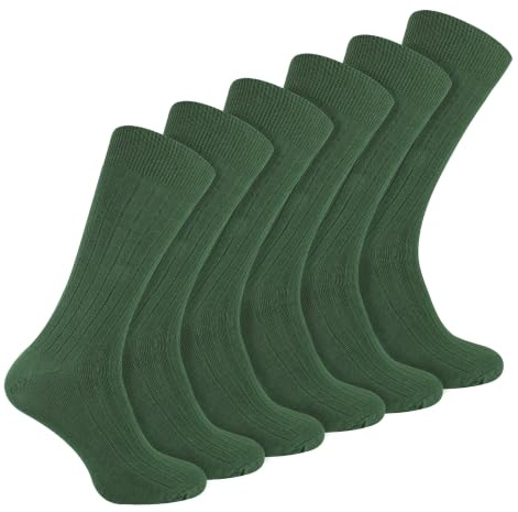 Sock Snob 6er Pack Herren Socken Gerippt Baumwolle Atmungsaktiv Socken mit Komfortbund