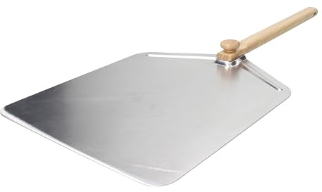 Tognana Planet Pizza, plaque à pizza 73 x 30 cm avec manche pliable, aluminium - bois.