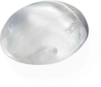 NKlaus Handschmeichler Selenit 10cm Massage Stein Heilstein, 1 Stück | für Meditation; für Reiki; Länge: 7,8cm; Breite: 9,7cm; Höhe: 3cm; Gewicht: 257g