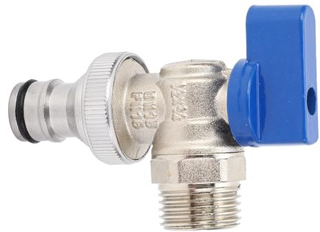 Valvola di Arresto Ad Angolo da 1/4 di Giro, Valvola di Intercettazione Dell'acqua in Ottone Valvola Ad Angolo da 1/4 di Giro Ingresso da 1/2 Uscita da 3/4, Valvola di Arresto