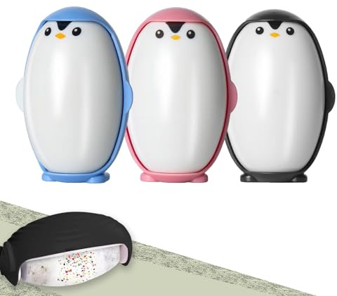 Fusselrolle Wiederverwendbar, 3 Stück Pinguin Fusselroller Waschbarer, Tierhaarentferner Fusselrolle, Lint Roller, Fusselrolle Tierhaare, Tragbar Fusselrolle für Kleidung Haus Tierhaare (3 Farbe)