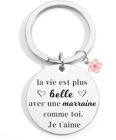 STARKET Cadeau Marraine Noel Porte Clef Marraine Cadeau Demande Marraine Cadeaux Marraine Personnalisé Cadeaux Parrain Marraine Bapteme
