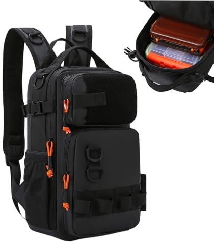 Genérico Mochila de Pesca - Bolsa De Pesca Para Hombre - Mochila Impermeable Ligera Y Portátil Para Viajes Caza Camping Senderismo En Agua Salada Y Dulce