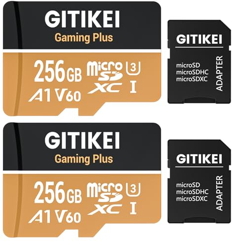 Scheda micro SD da 256 GB ad alta velocità (lettura 140 MB/s, scrittura 120 MB/s), supporta registrazione video 4K/8K, compatibile con DSLR, drone, action camera e dispositivi portatili (2 schede