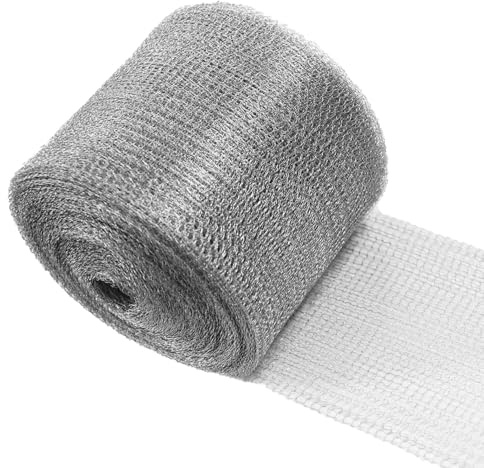 Malla de alambre de acero inoxidable de 12,7 cm x 16 m, para crear barreras contra ratones, caracoles, avispas y roedores, malla de alambre metálico flexible, se utiliza para rellenar agujeros