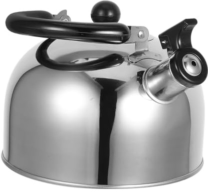 DIYEAH Tetera de Acero Inoxidable 3L con Silbato Indicativo Hervidor para Estufa de Inducción y Gas Asa Antideslizante Ergonómica Hervidor Compacto para Cocina y Camping