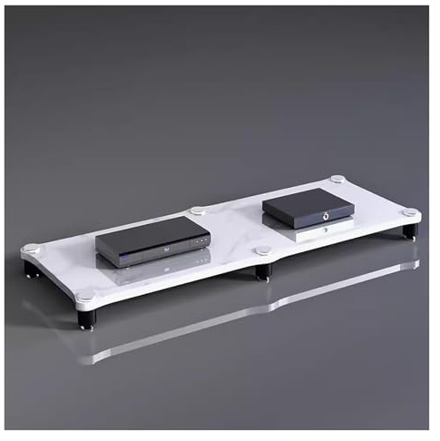 Vintage HiFi Rack AV Regal - Mehrstufiger Audio-Video-Media-Ständer für Heimkino, einfache Einrichtung, Stereo-Komponenten, stilvoller Unterhaltungsschrank (1 Ebene)