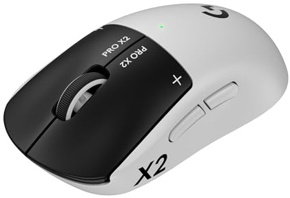 Logitech G PRO X2 SUPERSTRIKE Lightspeed Wireless Gaming Mouse, Fast Performance, Ultra Lightweight (61 g), Customizable Click Haptics, USB-C, for PC/Mac/Laptop - White | Fast Performance, Ultra Lightweight (61 g), Customizable Click Haptics, USB-C, for PC/Mac/Laptop - White
