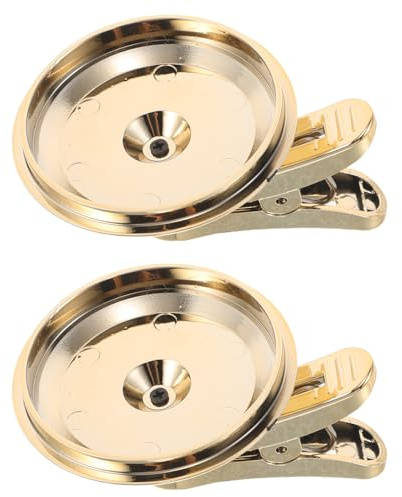 Cabilock Portacandele Clip per Albero di Natale 2 Pezzi Base Dorata Stabile Supporto per Candele Conico da Tavolo per Decorazioni Festive e Feste Stagionali