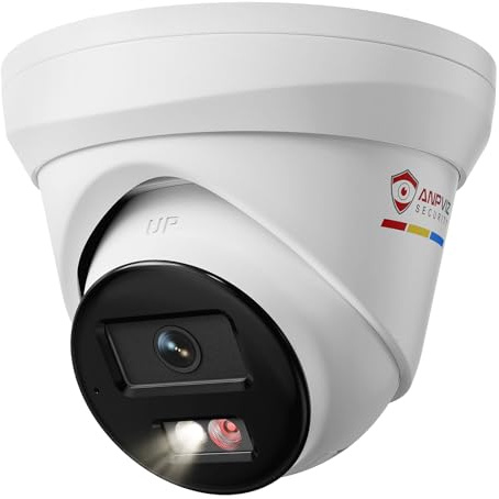 Anpviz 5MP IP PoE Camera with Mic, Wired Security Turret Camera Outdoor, Human Vehicle Detection, Smart Color Night Vision, 3072x1728@20fps, 114 FOV, 120dB WDR, Metal IP67, 512GB SD Slot