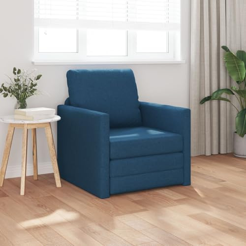 BARULUOAKLIFE Divano Letto 2-in-1 Blu 74x77x81 cm Tessuto, Poltrona Comoda Trasformabile in Letto Accogliente per Soggiorno, Design Multi-funzionale e Salvaspazio con Seduta Morbida