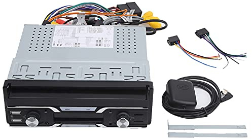 Lecteur MP5 stéréo 7 Pouces 1DIN pour autoradio Android 9.1 avec écran Tactile Haute définition rétractable Automatique, Navigation GPS, WiFi, FM, Prise en Charge multilingue, 1