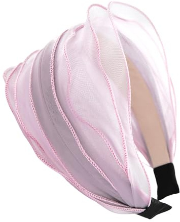 axy Breiter Haarreif in modischem Design Stirnband Vintage Haarschmuck Damen Haarreifen HRM2 (Fliederrosa)