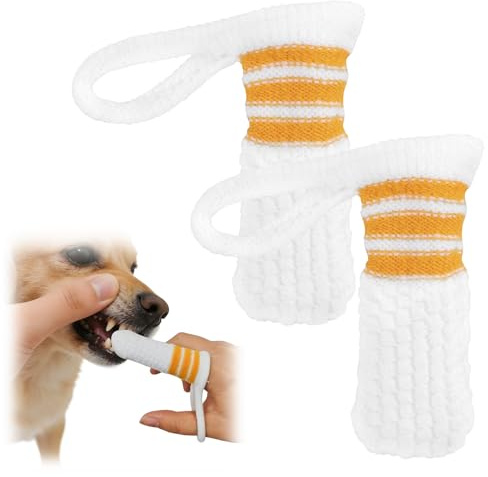 2 unidades de cepillo de dientes para perros y gatos, práctico dedo de microforro polar, cuidado dental para perros, cepillo de dientes de dedo, nailon suave, para el cuidado dental higiene bucal
