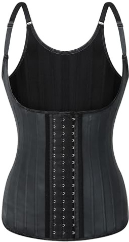 HUWOYG kvinnor justerbar rem latex midja tränare väst underbröstkorsett för fitness träning, color1, XL
