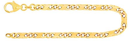 EDELIND Armband Herren 333 Gold Armreif Dollarkette 3.7 mm Bracelet 8 Karat Echt Gold mit Karabinerverschluss Länge 21 cm Gelbgold Armband für Männer mit Schmuck Geschenk Box Made in Germany