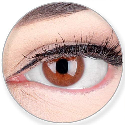 GLAMLENS SILICONE COMFORT SOFT Braune Kontaktlinsen ohne Stärke - Blaue Dunkelblaue Schwarze Graue Grüne Helle Augen - mit Kontaktlinsenbehälter. 2 Farbige Schoko Braune 3 Monatslinsen