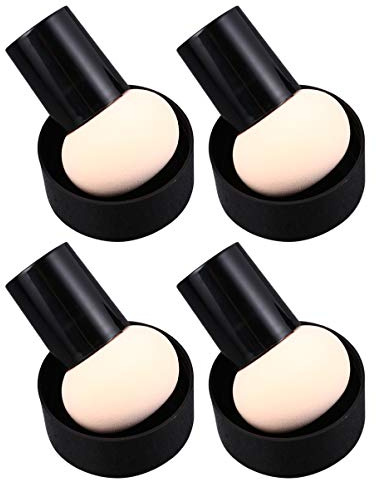 Minkissy 4 Piezas de Soplos de Polvo de Champiñones Maquillaje de Esponja en Polvo Cepillo de Cara Aplicadores de Polvo con Mango para Niñas Mujeres Color de Piel
