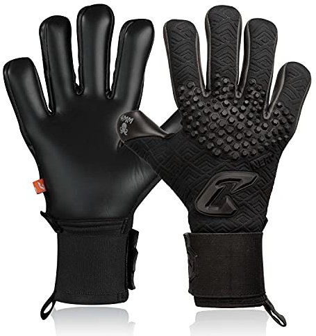 CATCH&KEEP Artico & Nero Torwarthandschuhe | Profi Fußballhandschuhe | 4mm Octopus Grip für maximalen Halt bei jedem Wetter | I-Grip Technologie & dynamischer Negativschnitt (Deep Dark, 8)