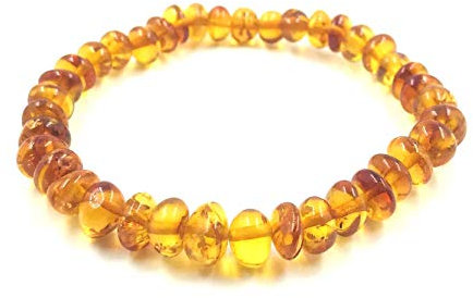 Amber Jewelry Shop Bernstein Armband (19cm) - 100% Baltischer Poliert - Perlen Echt - Unisex