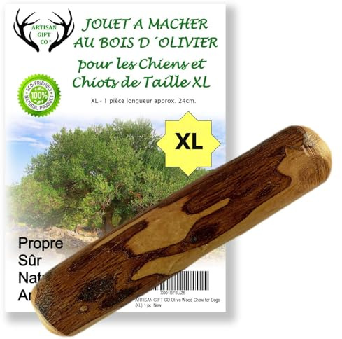 ARTISAN GIFT CO Legno di ulivo per cane, osso di legno naturale per cani da masticare - 24 cm