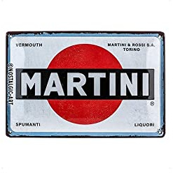 Nostalgic-Art Retro Tin Sign, 20 x 30 cm, Martini - Logo White - Gift Idea as Bar Accessories, Original Licensed Product (OLP), Made of Metal, Vintage Design, Tin Signs Sayings