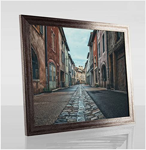 Orion Deluxe Bilderrahmen Posterrahmen 98x75 cm Puzzlerahmen Vintage Metall Verrostet Optik Kunstglas Klar Hintergrund Weiss