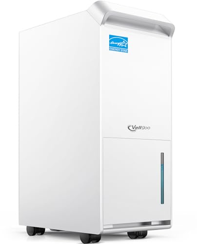 2500 Sq.Ft Most Efficient Energy Star 2025 Dehumidifier,Vellgoo Max 34 Pint/D Dehumidifier for basement with Drain Hose, Intelligent Humidity Control for Home,Bedroom, Bathroom