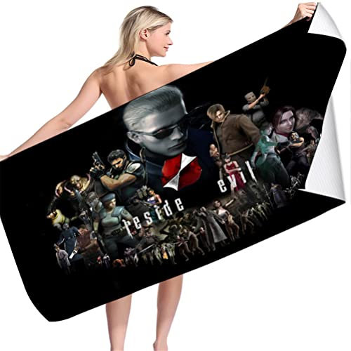 LRUD Residnt Evil Strandtuch Herren Groß 100x200,Badetuch XXL,Microfaser Handtücher,Reisehandtuch | Reise, Strand,sporthandtuch Capco (A01,90x180cm)