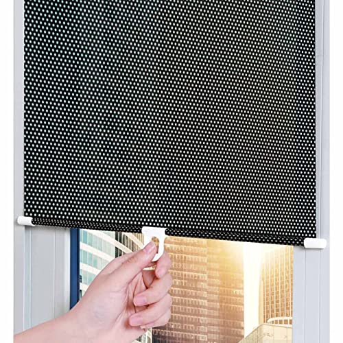 Xrdbfd Verdunklungsrollos, tragbare Sonnenschutzrollos mit Saugnäpfen, Fensterrollo, Thermo dachfenster Rollo ohne Bohren (schwarz, 40x60/50x125/68x125cm),50x125cm/20 * 49in