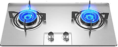 IBOWZ Plaque de Cuisson Gaz Plaque de Cuisson à gaz 71 cm Table de Cuisson à gaz encastrable,Plaque de Cuisson à gaz 2 Feux,gaz Naturel/gaz Propane,soupapes de sécurité,arrêt Automatique,Support d