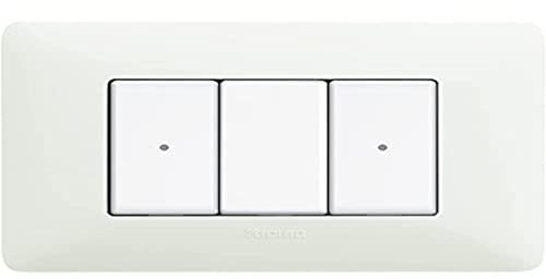 Bticino AM4003CWI Comando Luci Wireless Connesso Matix Smart, per Accendere, Spegnere e Regolare l'Intensità delle Luci con lo Smartphone o con Alexa, Siri e Google Home, 1 Posto, Bianco