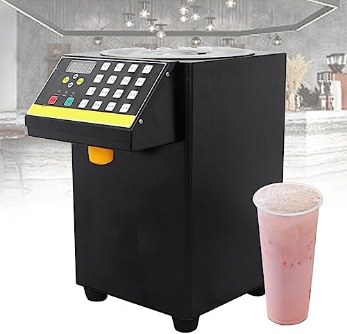 ZPRMMN Fructose Quantitative Machine, Automatic Fructose Dispenser, 8.5L Bubble Tea Equipment Sugar Syrup Dispenser For Restaurants Snack Bar Coffee Shop (Color : Black, Size : 220V)