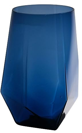 INNA-Glas Tischvase MARSIA aus Glas, blau-klar, 15,5 cm, Ø 10 cm | Farbige Vase