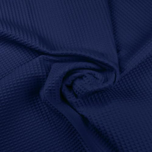 Textrend Baumwollstoff Meterware Waffel - Stoff zum Nähen - Fabric Waffel - Antiallergisches Material - Stoff Meterware 1x1,60m (Marineblau)