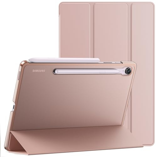 JETech Skyddsfodral för Galaxy Tab S10 Lite/S10 FE/S9 FE 10,9, Rosa Guld | Tunn Genomlysande Baksida, Tri-Fold Stativ, Automatisk Väckning/Sömn, Tunt och Stötsäkert