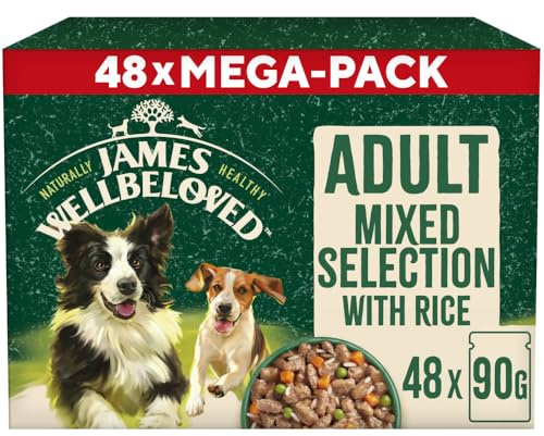 James Wellbeloved Adult Dog Food Mixed Selection in Gravy Pouch 48 x 90 g